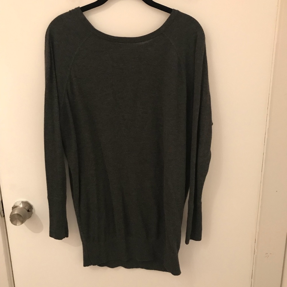 Wearing your ❤️on your sleeve gray sweater - Picture 3 of 6